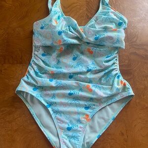 Disney Aqua and Coral Women's One Piece Swimsuit